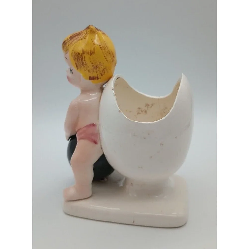 Vtg Planter Bowling Baby Blue Eyed Blonde Round Ball